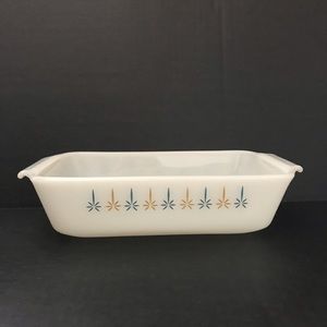 Anchor Hocking Fire King Loaf Pan 1 Quart Candle Glow 441 Made In USA 1960s boho